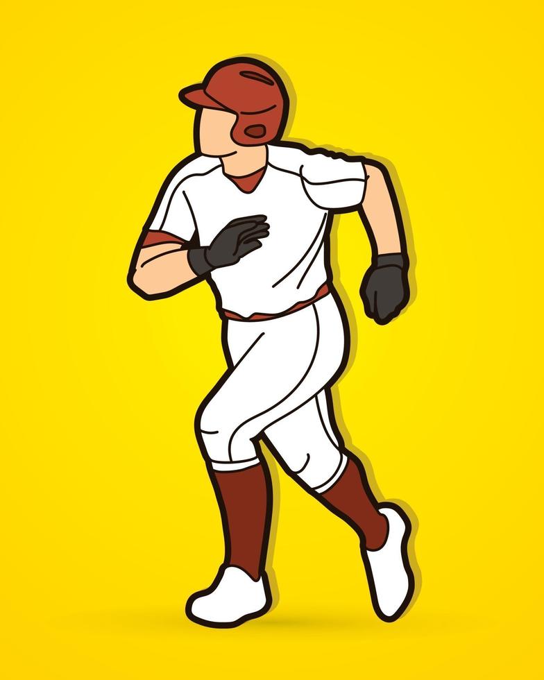 jugador de béisbol corriendo vector