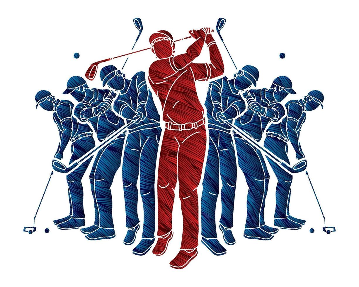 jugadores de golf golfista acción vector