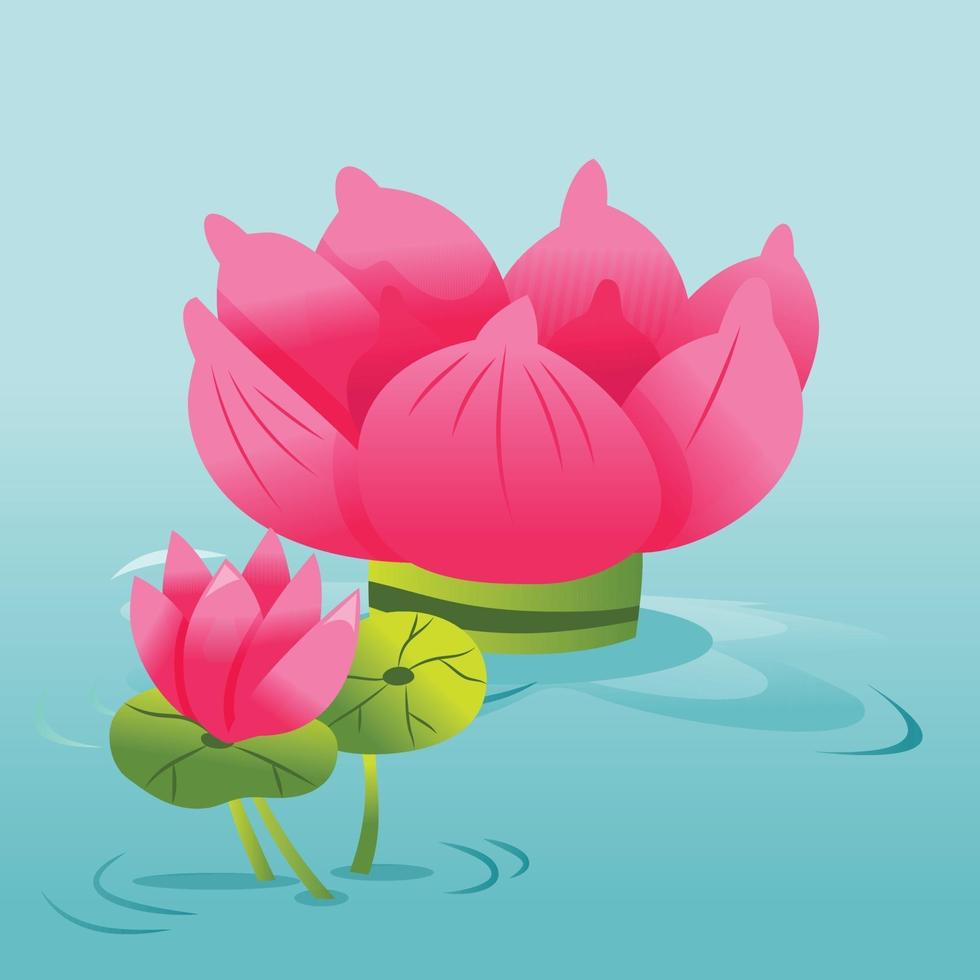 Cartoon Lotus Flower vector