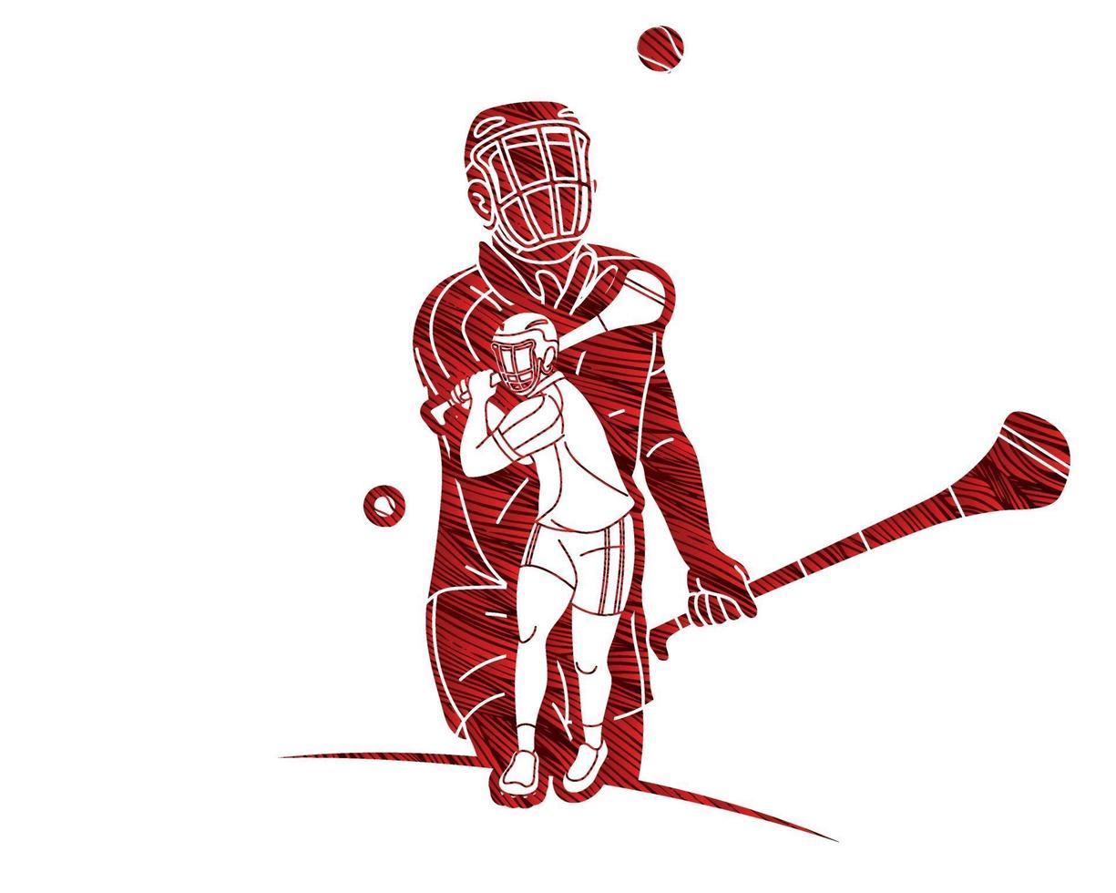 Irish Hurley Sport Design Using Grunge Brush vector