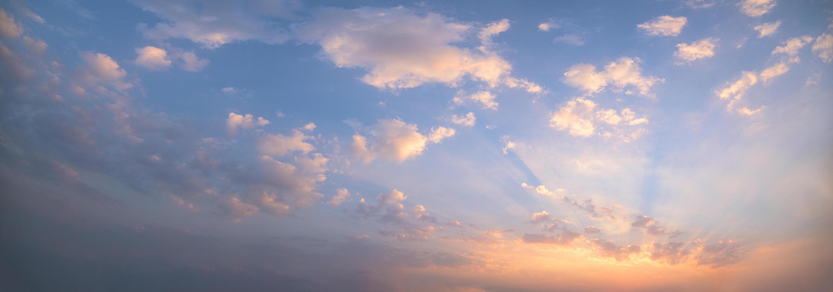 The sky and clouds at sunset photo