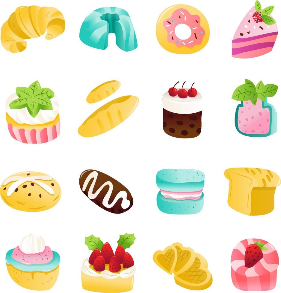 Super Cute Cakes Desserts vector