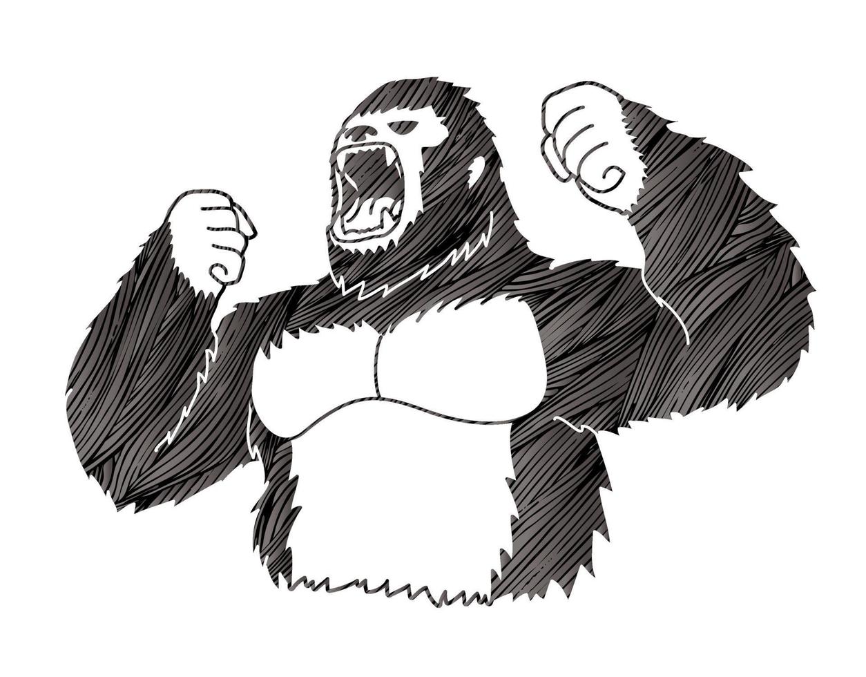 gorila enojado gritando vector