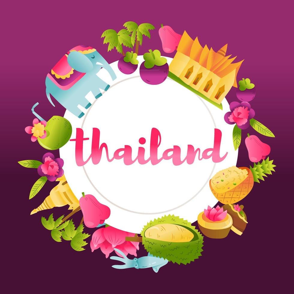 Super Cute Thailand Culture Copy Space Background vector