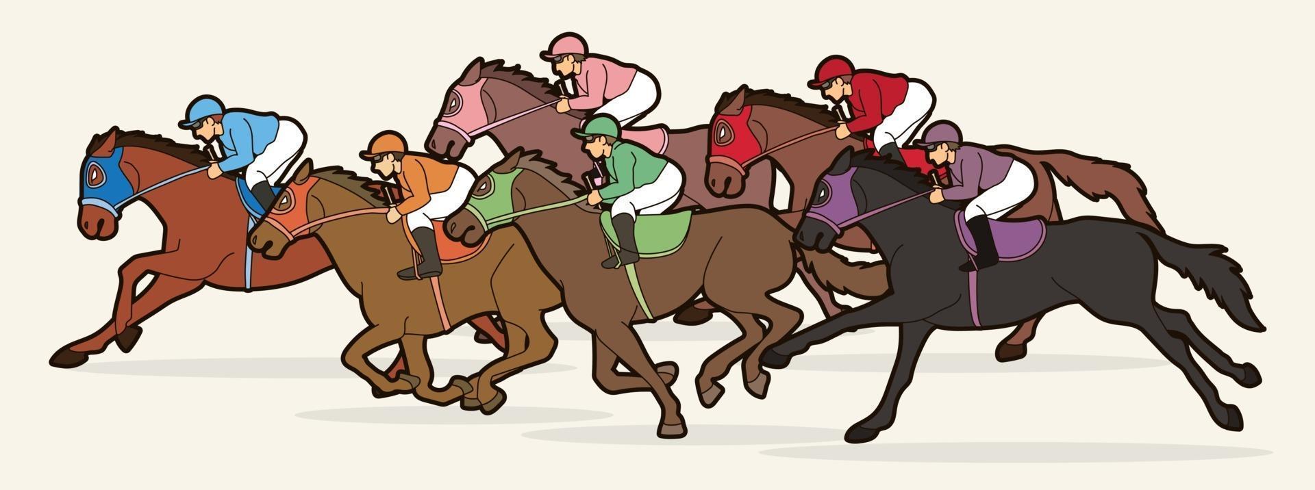 Group of Jockey Horse Racing Sport vector