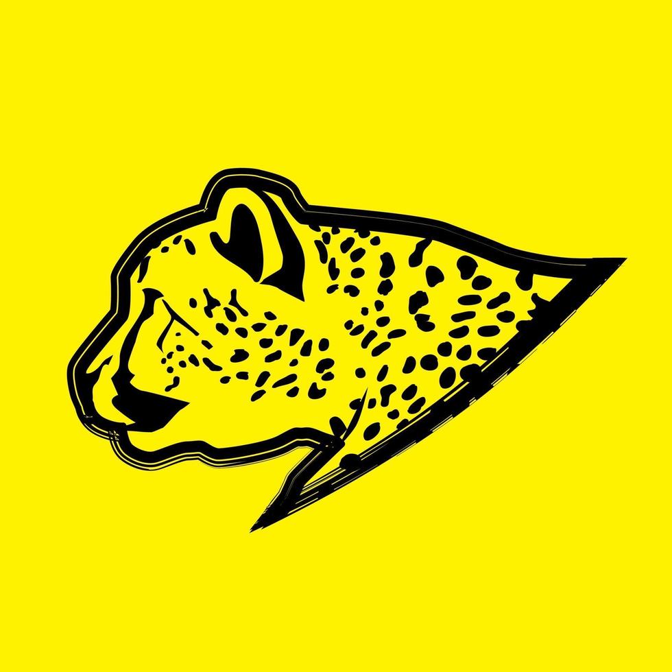 Head Cheetah Outline vector