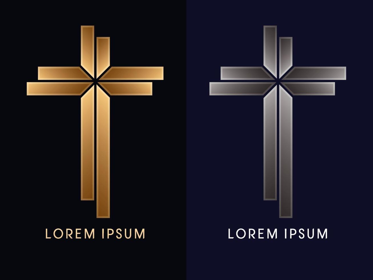Gold and Silver Cross vector
