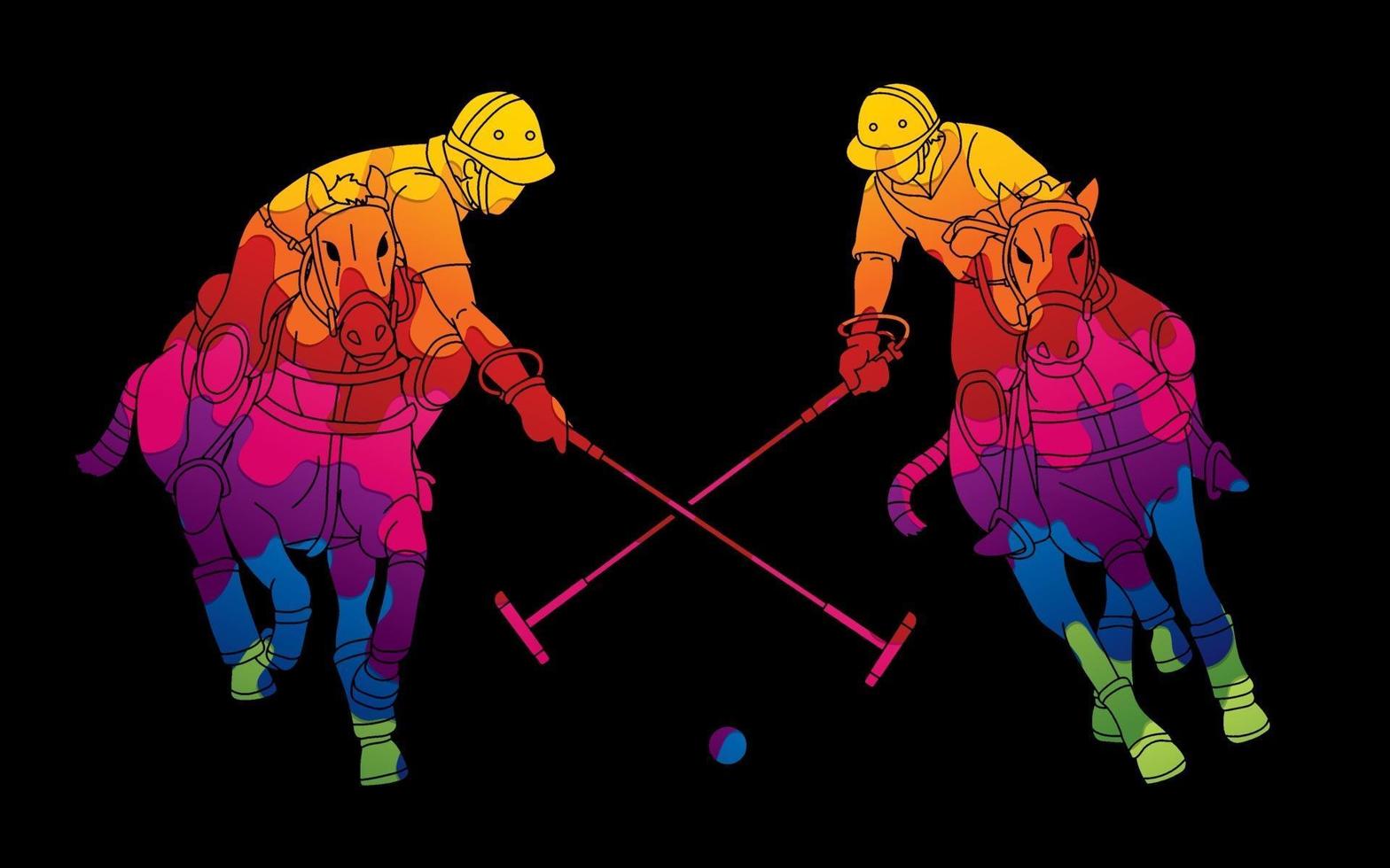 Polo Horses Sport Action vector