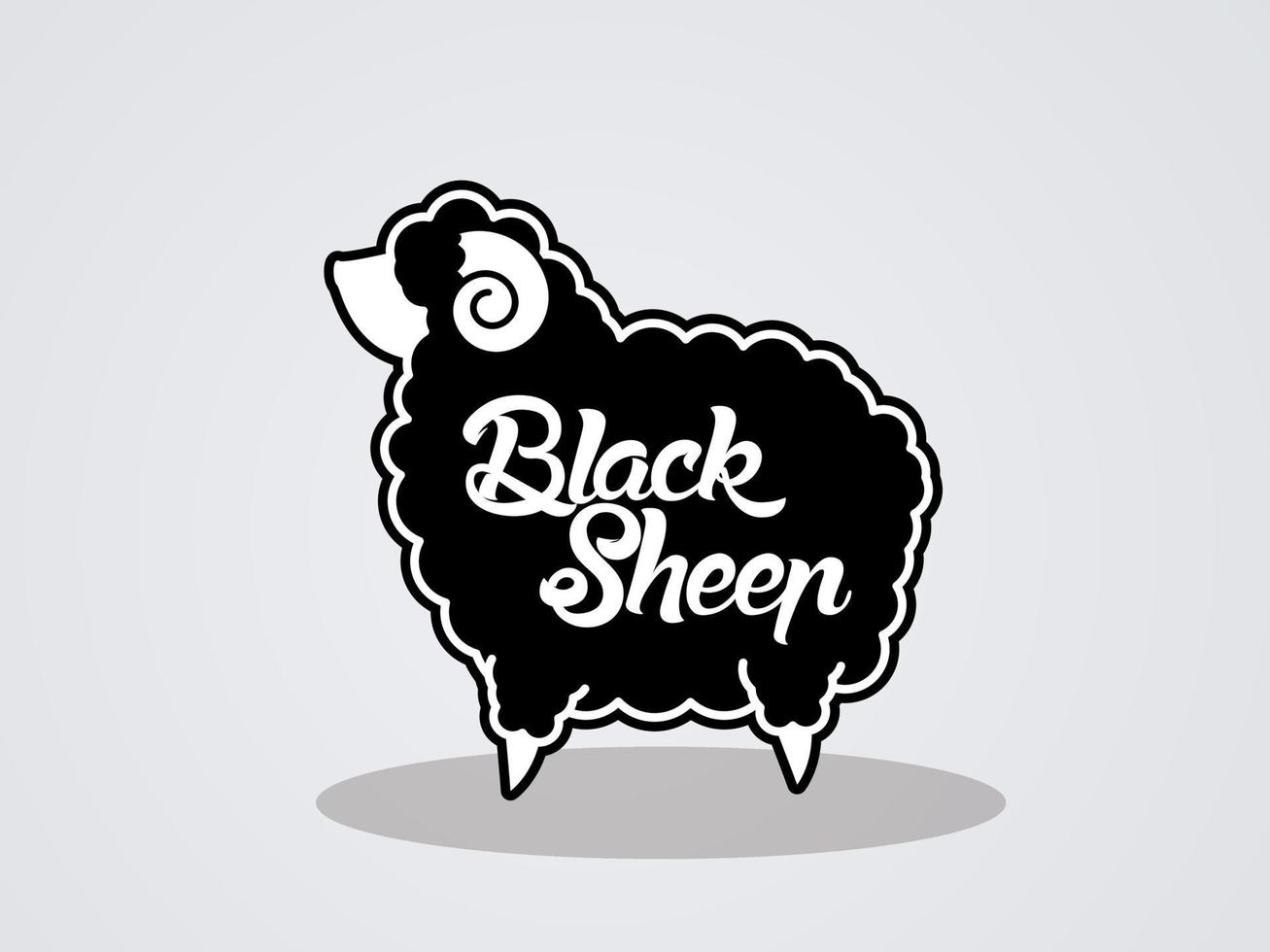 Black Fat Sheep and Text vector