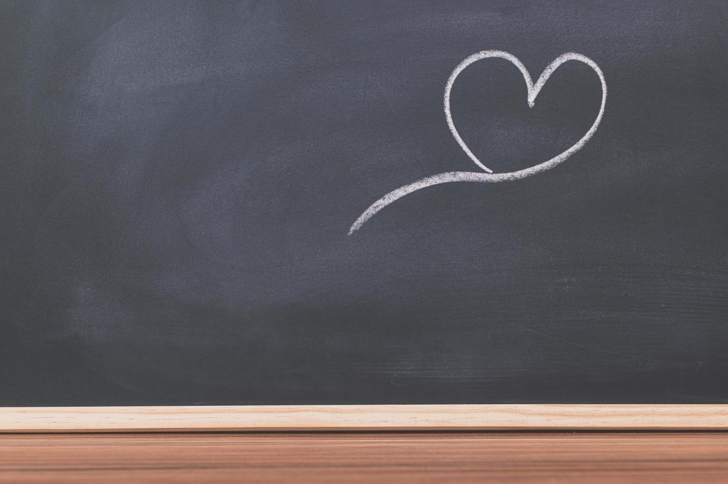 Heart doodle on the blackboard photo