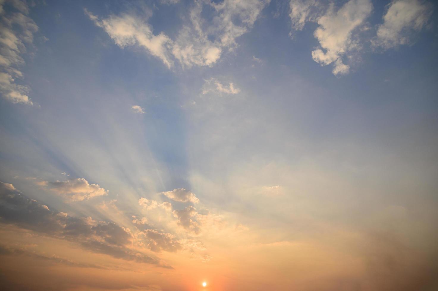 The sky and clouds at sunset photo