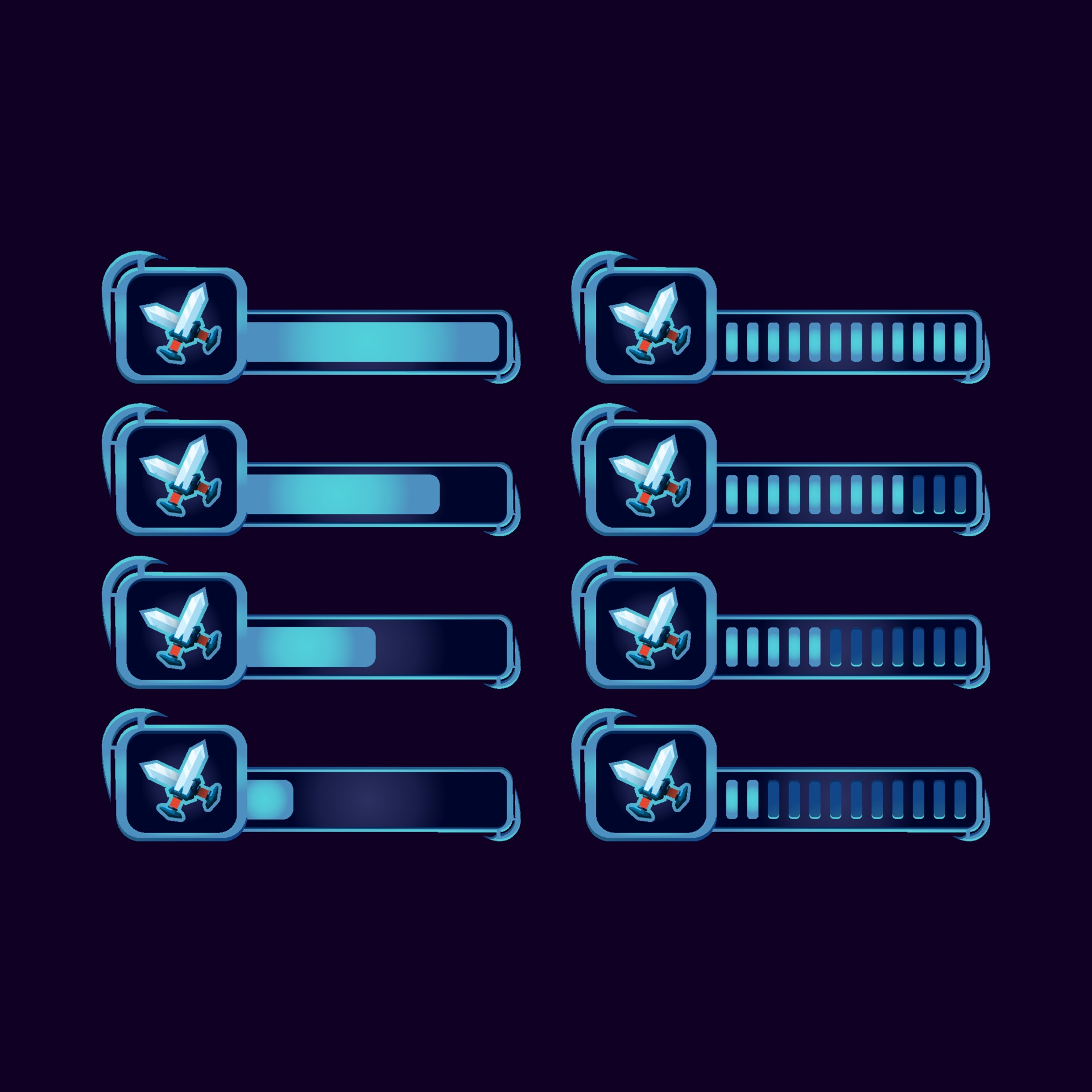 Set Of Gui Fantasy Rpg Blade Sword Progress Bar For Game Ui Asset Elements Vector Illustration Vector Art At Vecteezy Set Of Gui Fantasy Rpg Blade Sword Progress Bar For Game Ui Asset Elements Vector Illustration Vector Art At Vecteezy