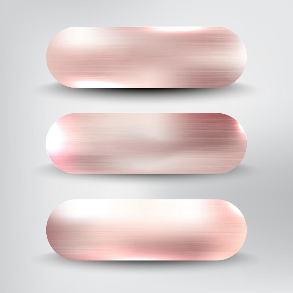 Rose gold button set 2005404 Vector Art at Vecteezy