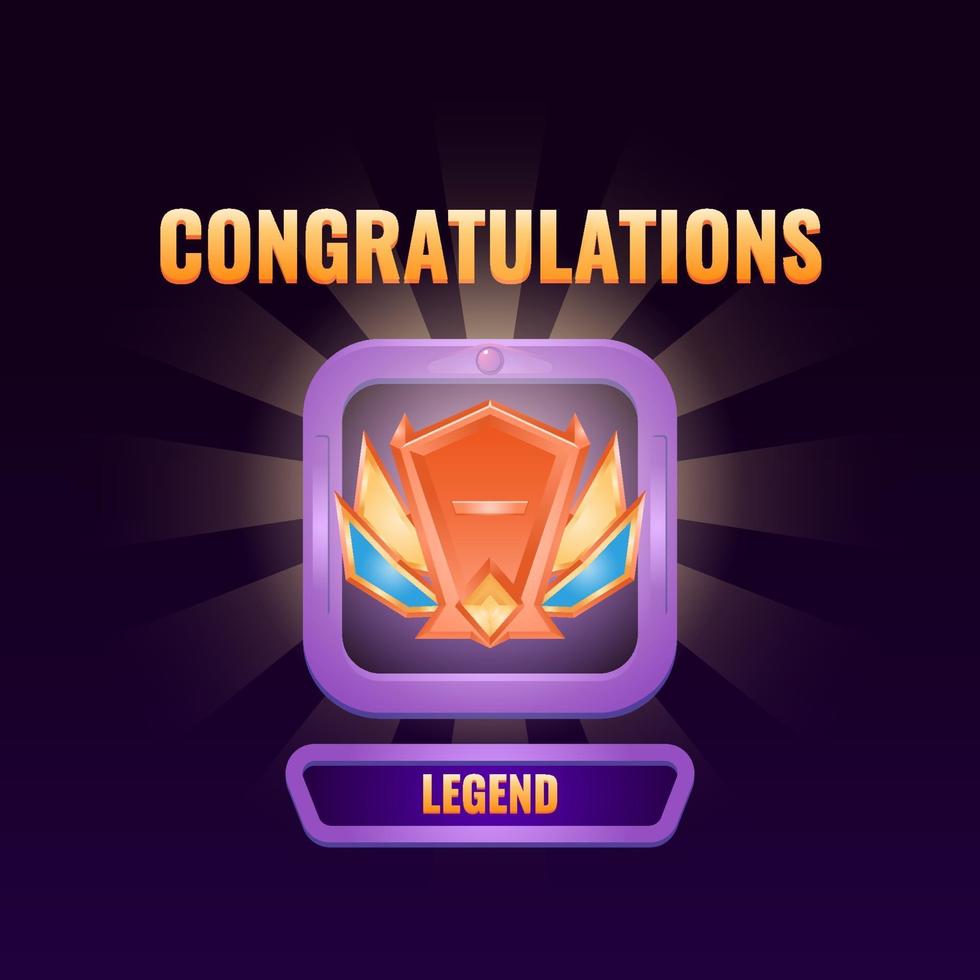 game ui ranked up to legend interface vector illustration