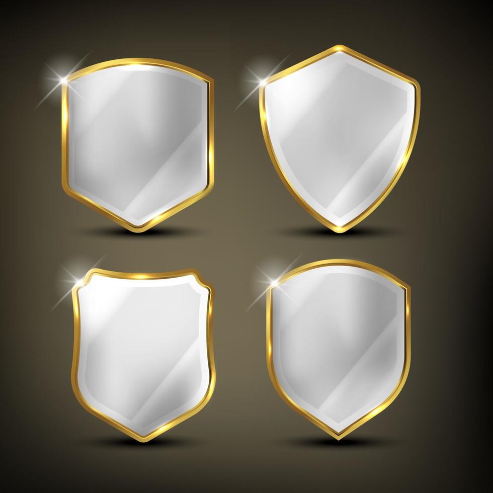Shields set in gold and silver vector