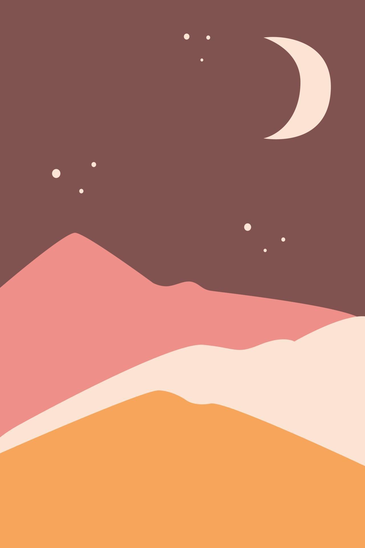 Abstract Mountain Contemporary Aesthetic Poster With Modern Design