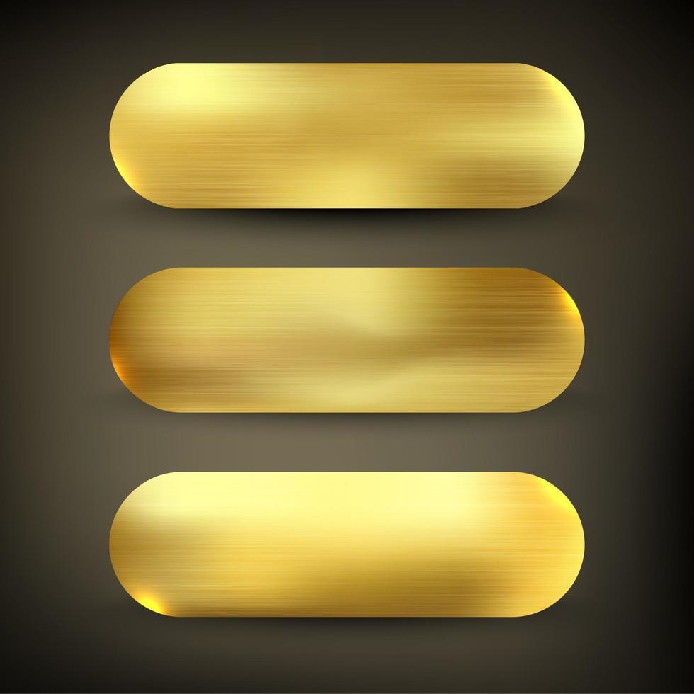 Button set in gold vector