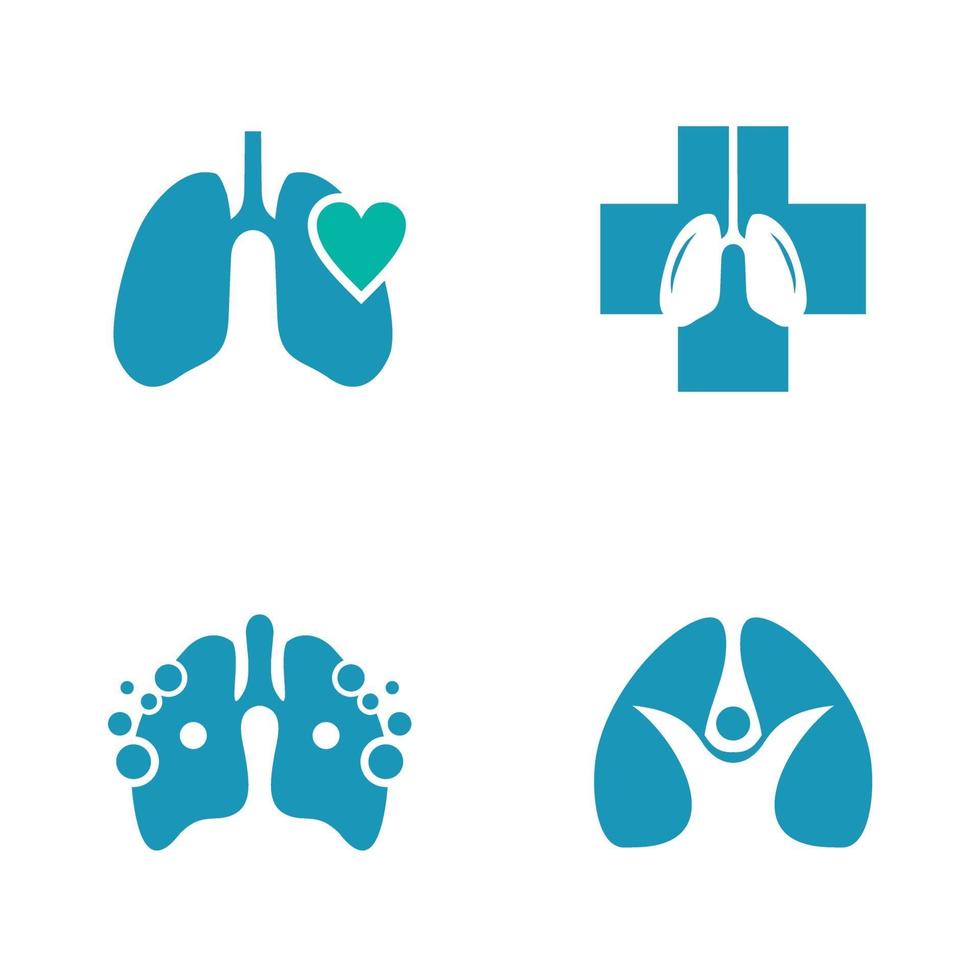 plantilla de diseño de logotipo de cuidado de la salud pulmonar vector