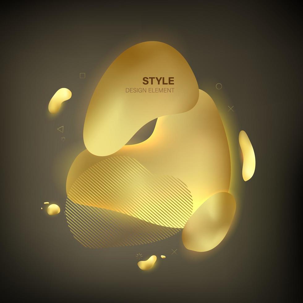 Ilustración de vector de elemento de estilo dorado abstracto