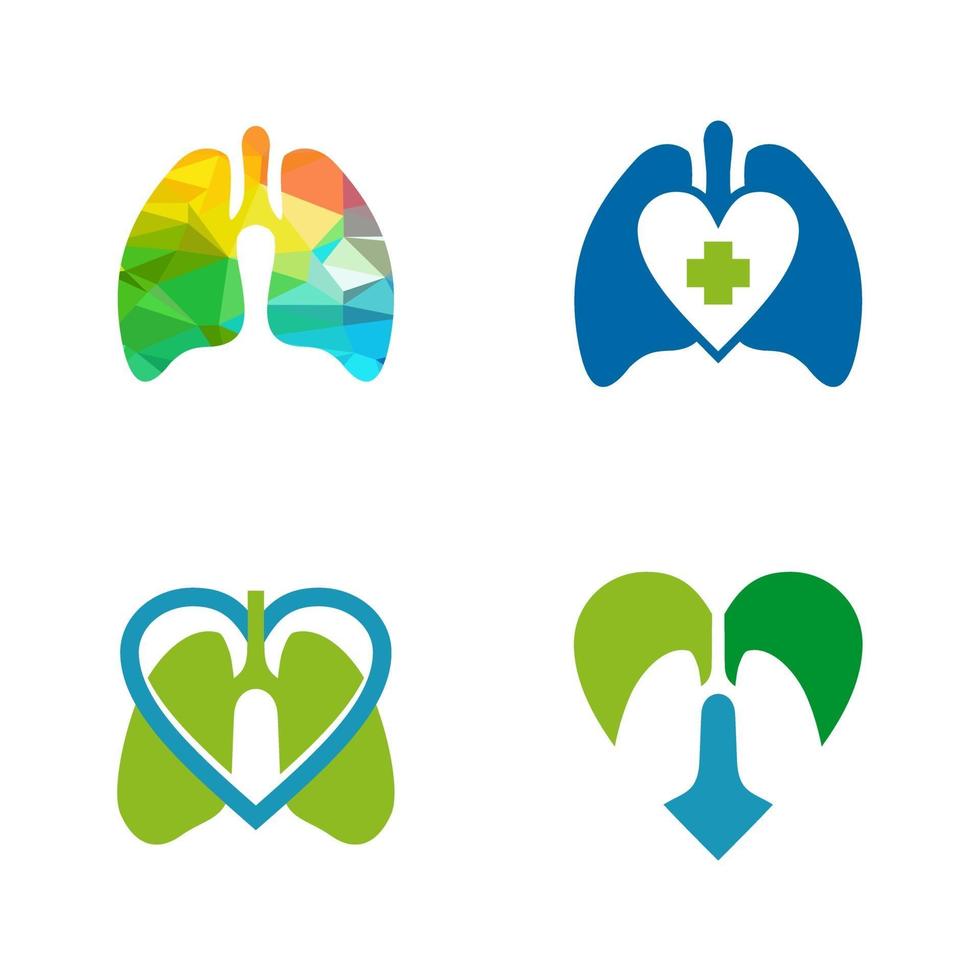 Lung health care and medical logo design template vector