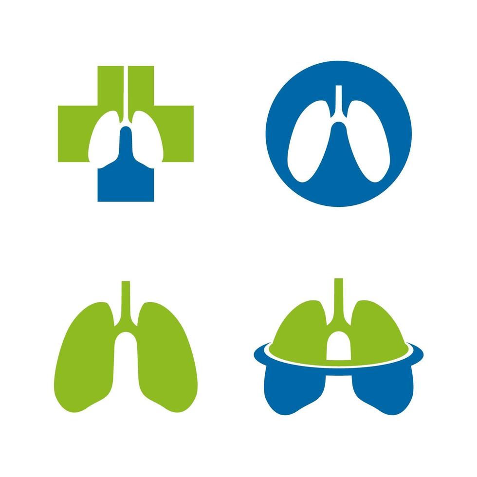 Lung health care and medical logo design template vector