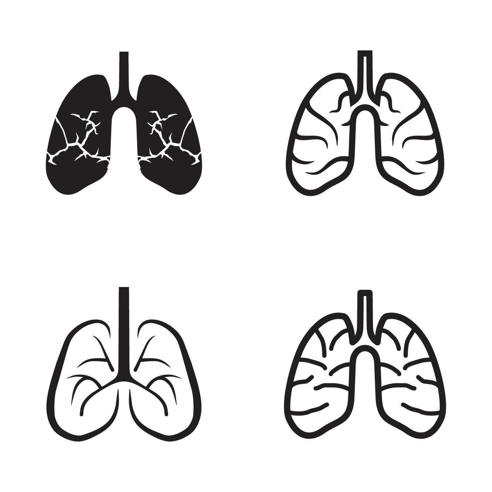 Lung health care and medical logo design template vector