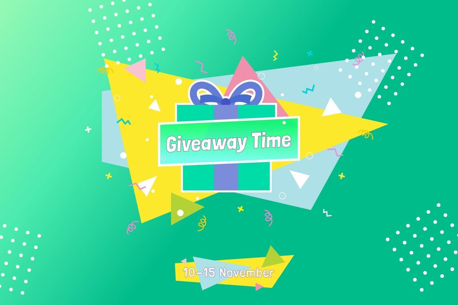 Giveaway template design for social media post vector