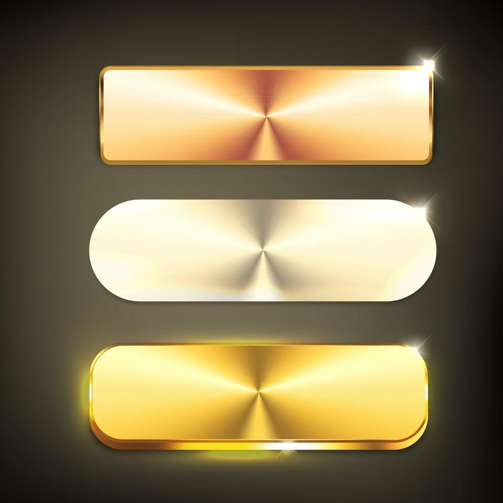 Golden Button set vector