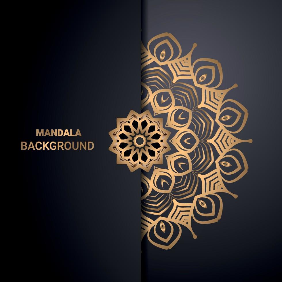 Fondo de diseño de mandala ornamental de lujo en color dorado. vector