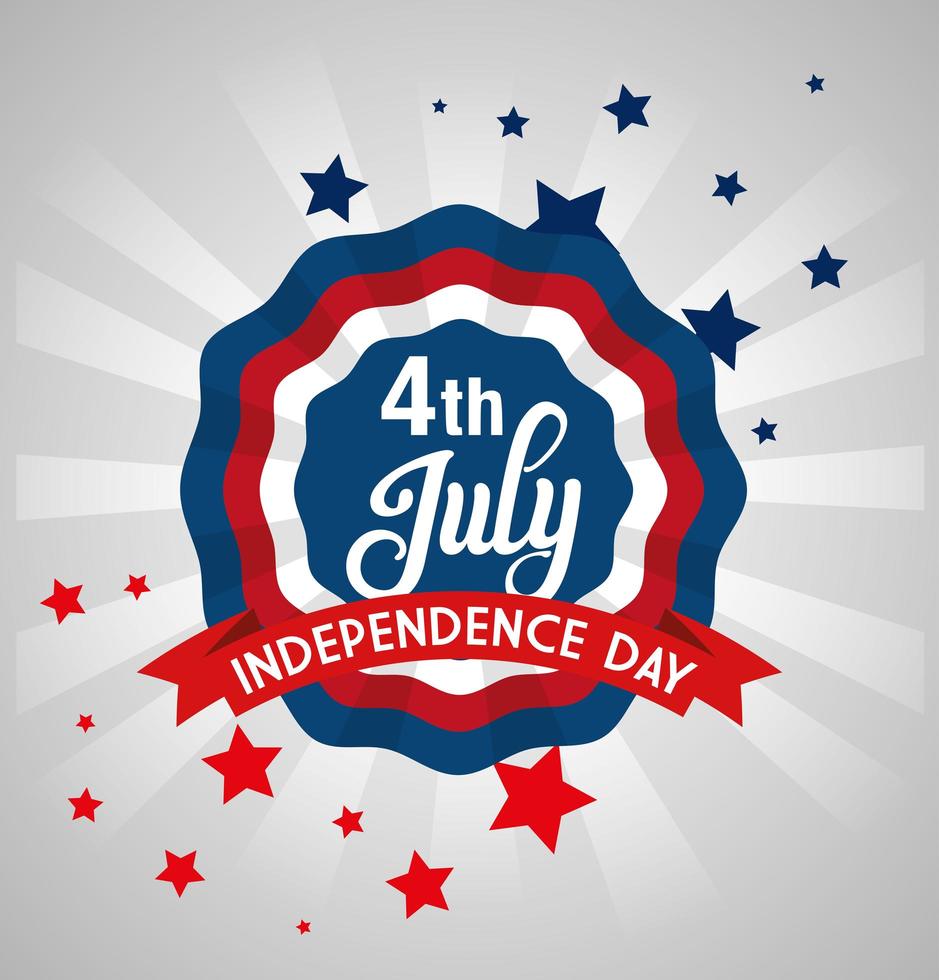 4 of july happy independence day lace emblem vector