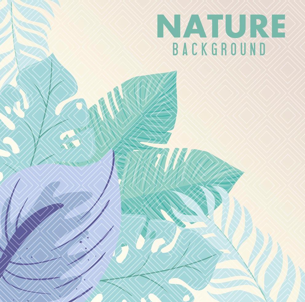 Cute pastel leaves background vector