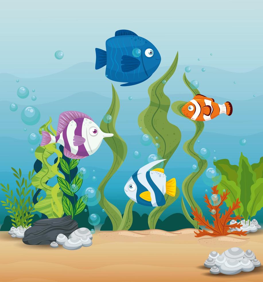 Sea life background vector