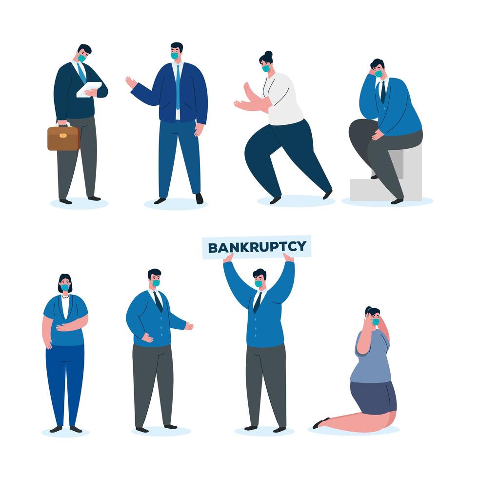 Frustrated business people set vector