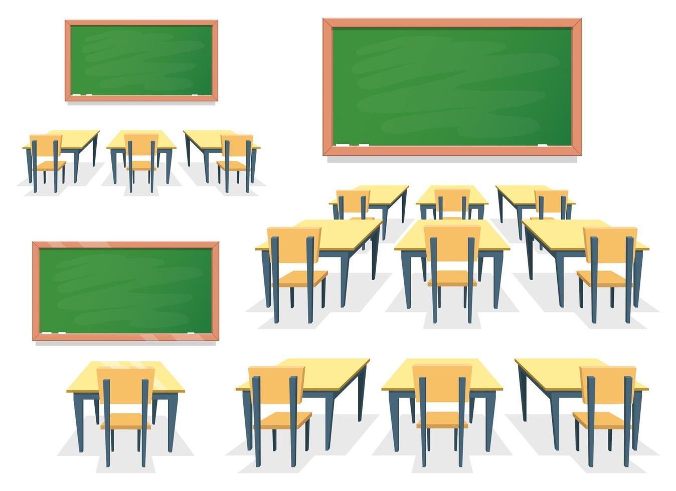 Classroom vector design illustration set isolated on white background