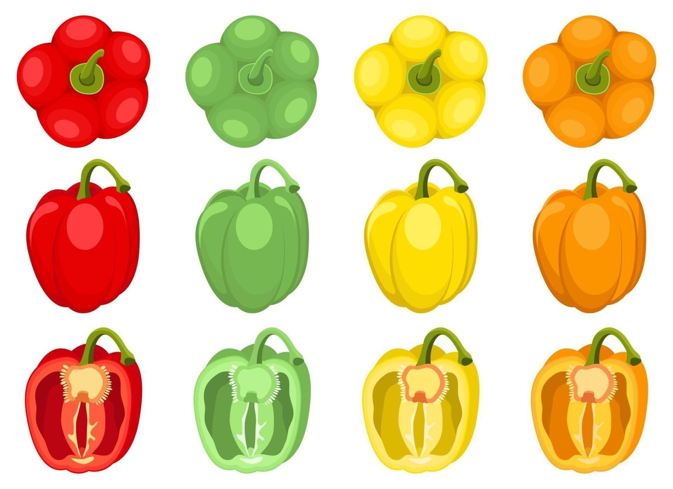 Pepper vector design illustration set isolated on white background