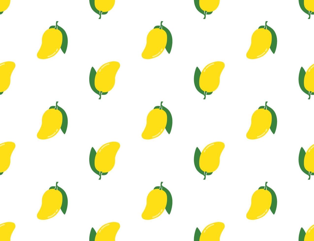 Yellow mango pattern, white background vector