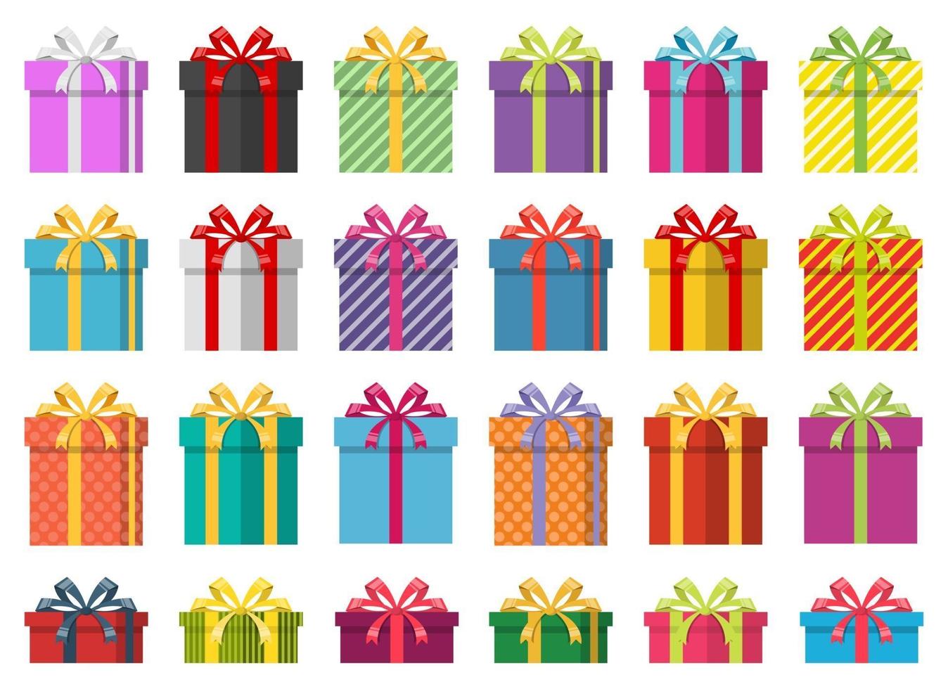 Present box vector design illustration set isolated on white background