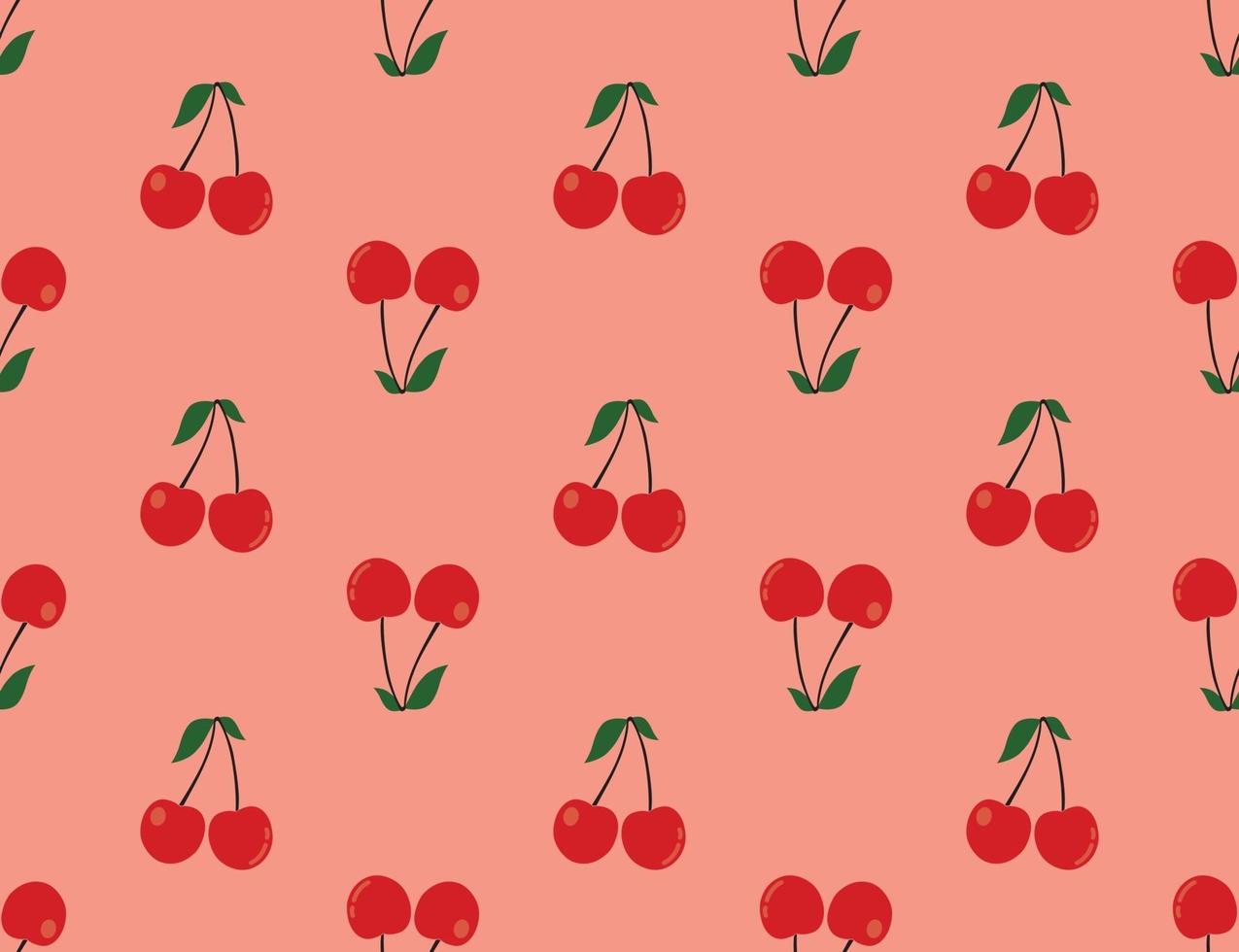 Red cherry pattern, light red background 2006084 Vector Art at Vecteezy