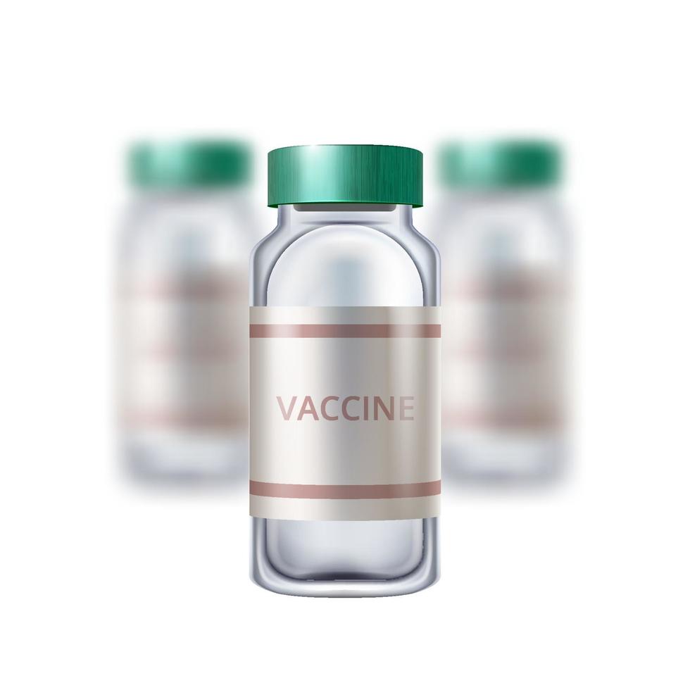 Glass vaccine or injection ampoules and bottles templates vector