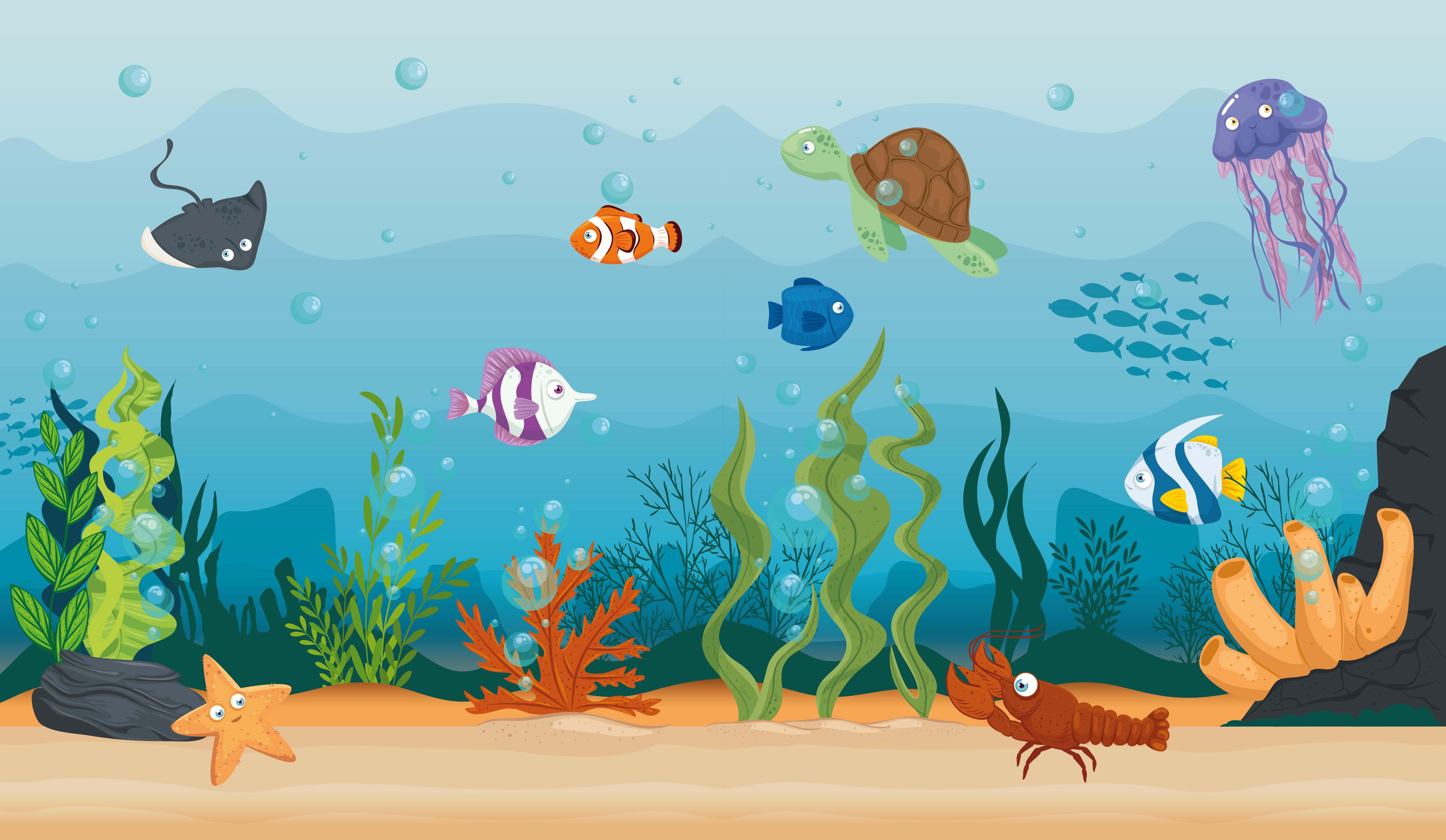 Sea life background 2006131 Vector Art at Vecteezy