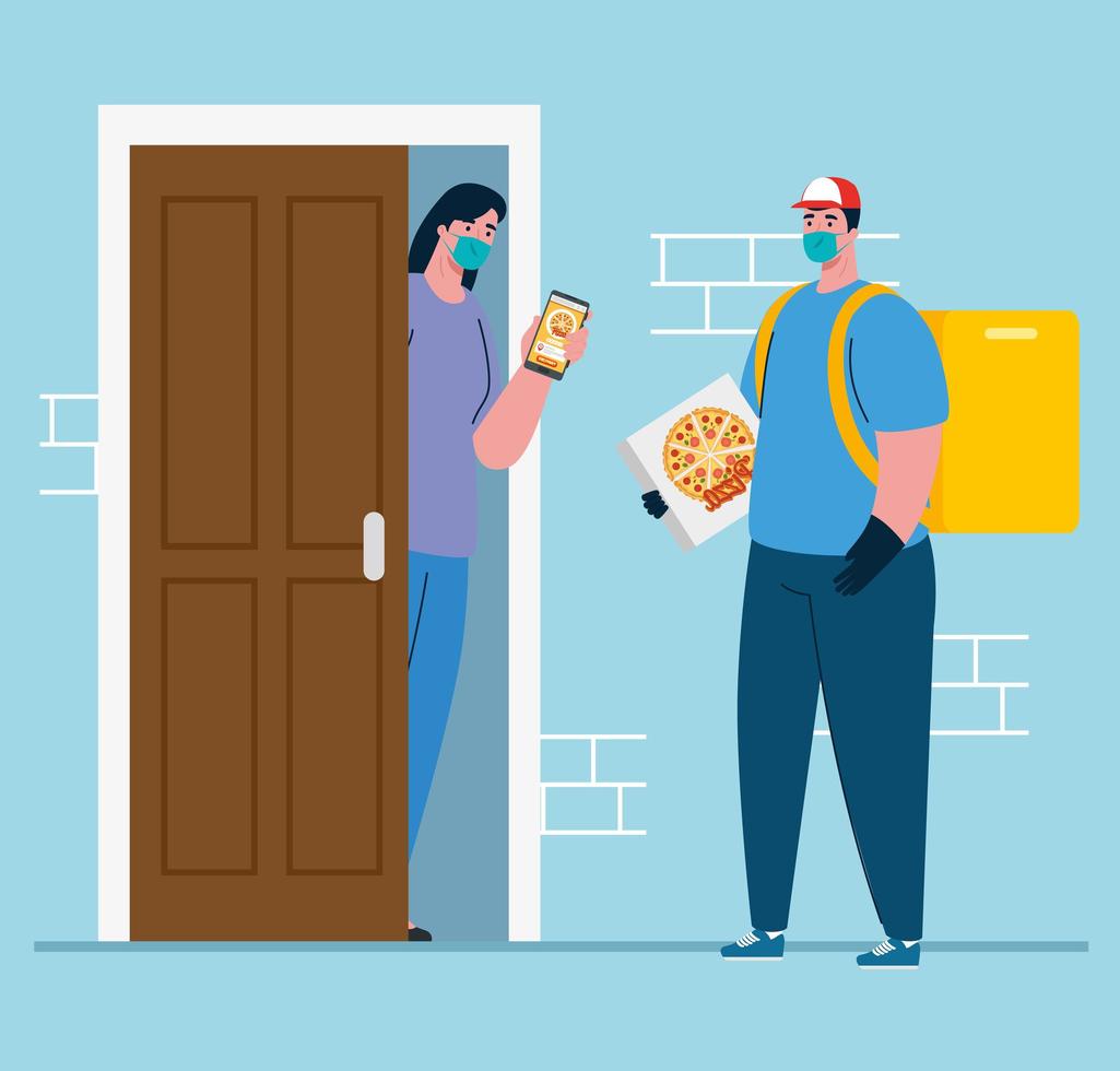 online delivery service concept during coronavirus vector