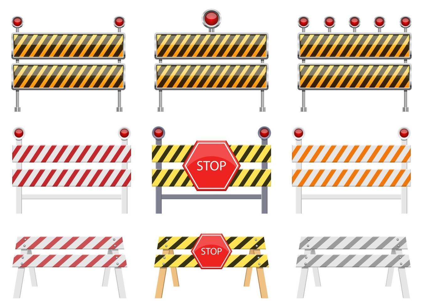 Stop barrier vector design illustration set isolated on white background