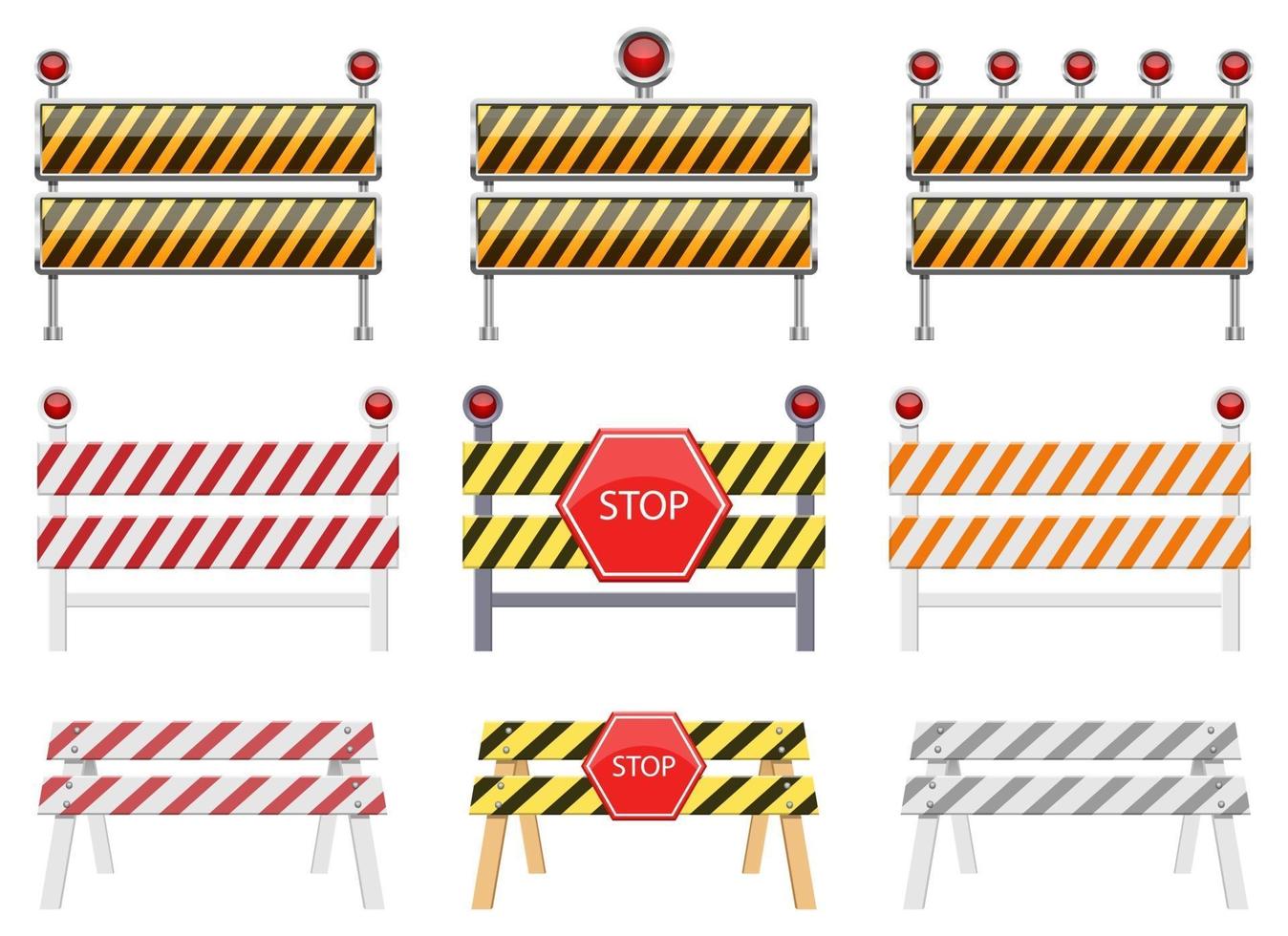 Stop barrier vector design illustration set isolated on white background