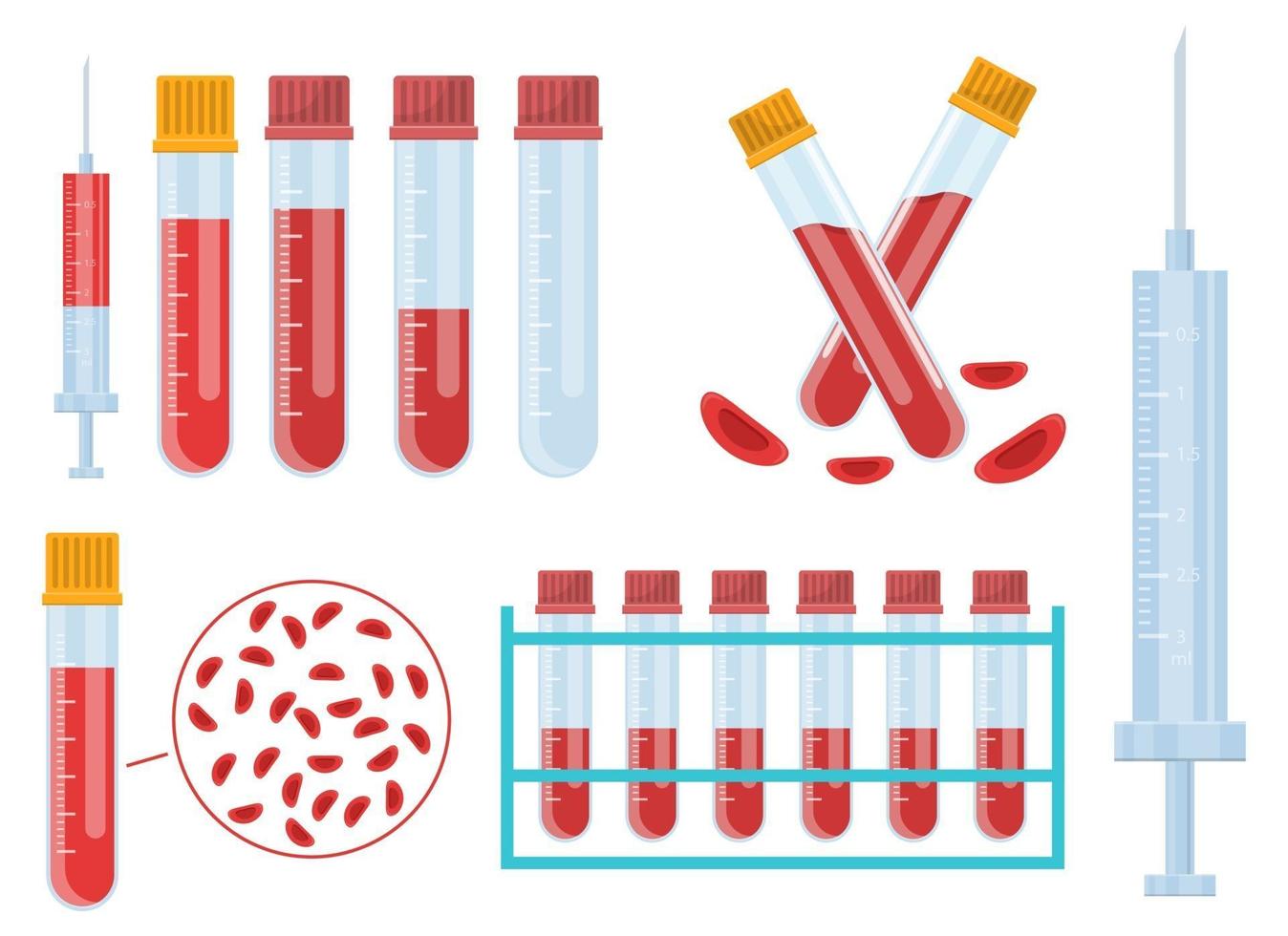 Blood test vector design illustration set isolated on white background