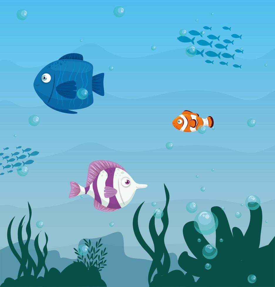 Sea life background vector