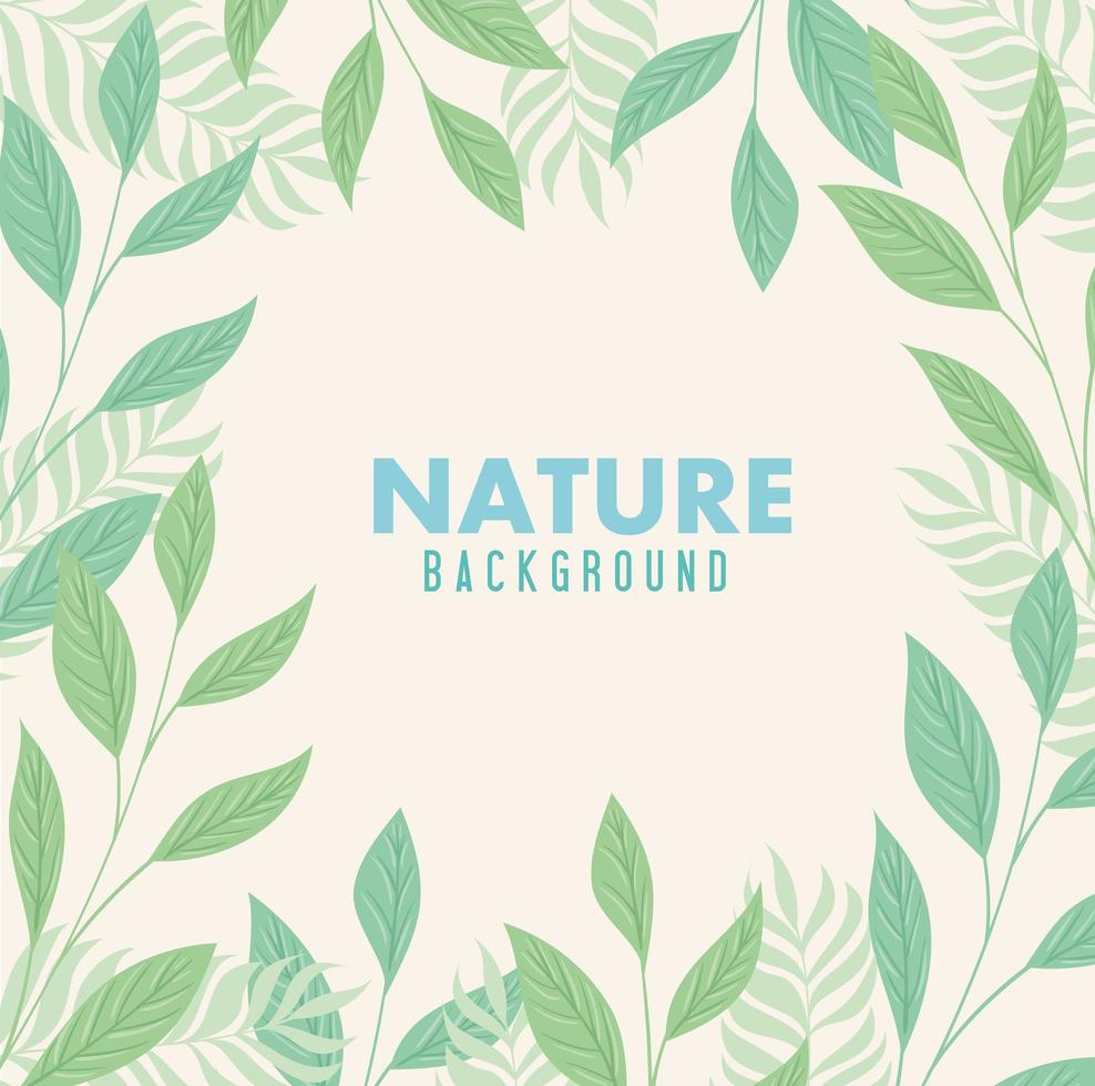 Cute green leaves background vector