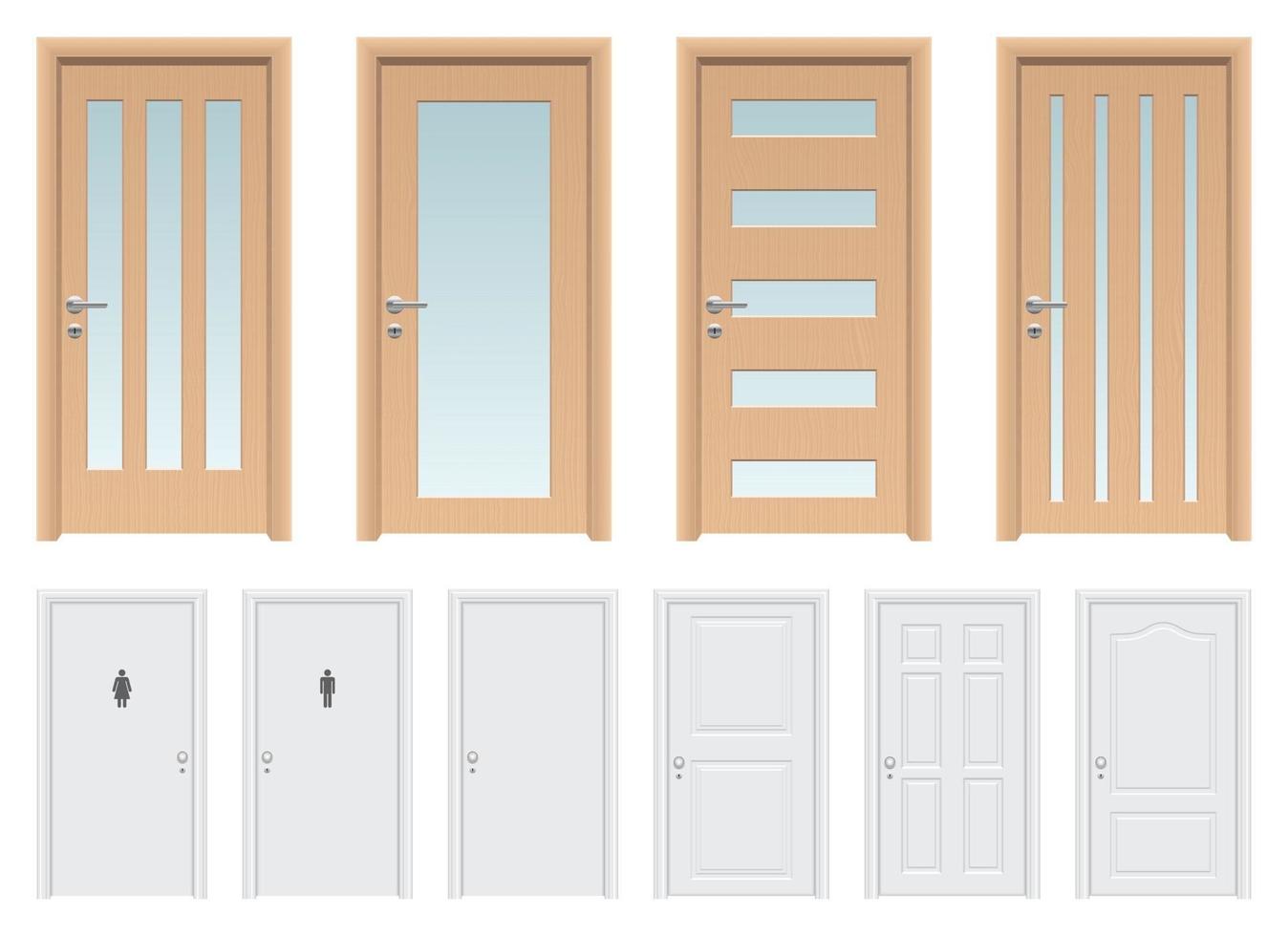 Realistic door vector design illustration isolated on white background