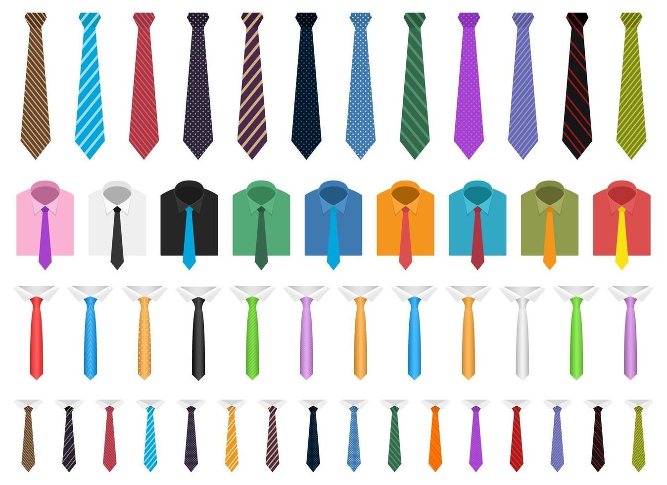 Neck tie vector design illustration set isolated on white background