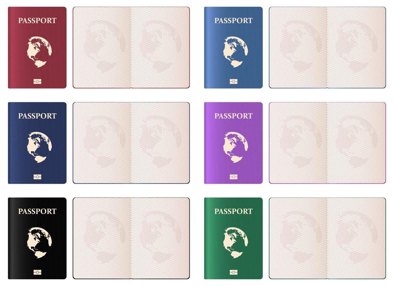 Ilustración de diseño de vector de pasaporte realista aislado sobre fondo blanco