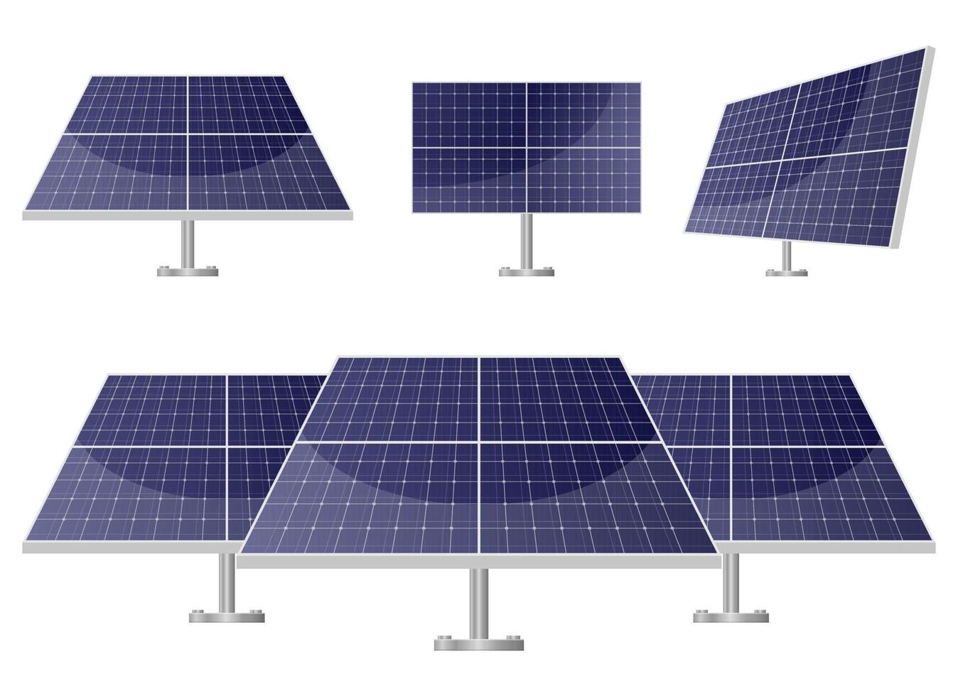 Solar panel vector design illustration set isolated on white background